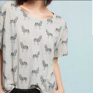 Anthropologie Postmark zebra t-shirt size small